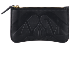 Alexander McQueen Seal Card Holder, Leather, Black, MII, DB, 2*